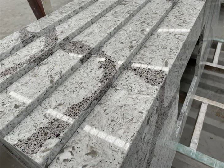 Premium Grey Calacatta Quartz Vanity Countertop 1